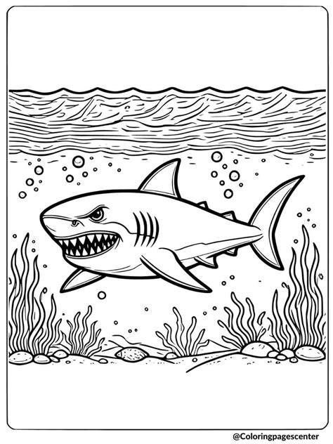 Mean Shark Coloring Pages