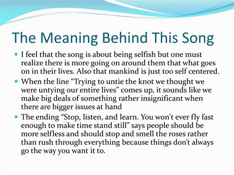 Meaning Behind The Song