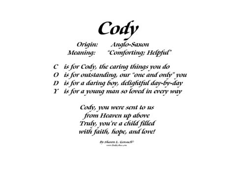 Meaning Of Cody