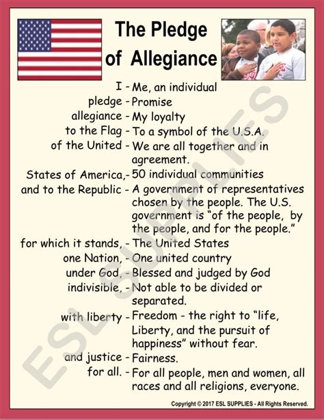 Meaning Of The Pledge Of Allegiance Worksheet