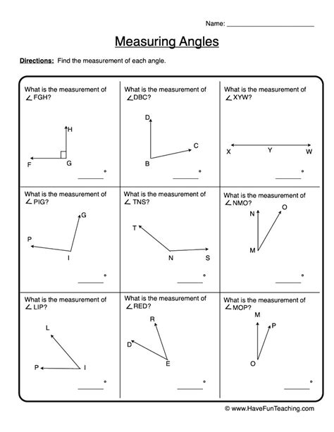 Measuring Angles Worksheet - Have Fun Teaching
