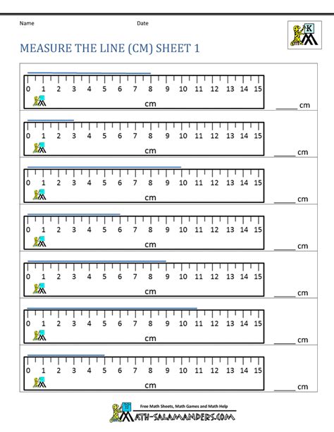 Measuring In Centimetres Worksheet