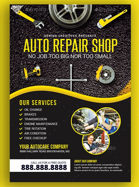 Mechanic Flyer Templates Free