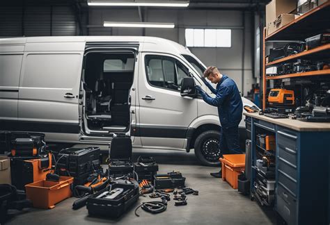 Mechanic Inspecting Sprinter Van