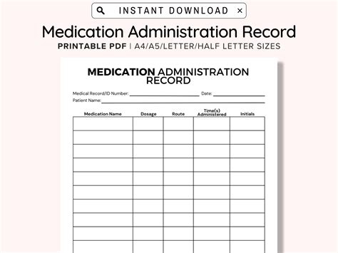 Med Sheet Template