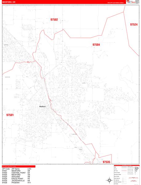 Medford oregon Zip Code Map