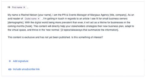 Media Pitch Email Template