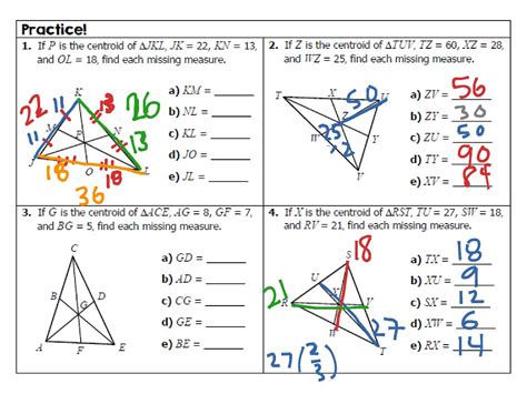 Median And Centroid Worksheet