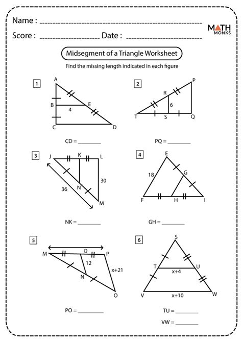 Medians Of Triangles Worksheet