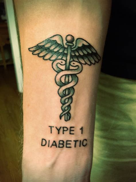 Nurse, medical caduceus, heart, watercolor tattoo