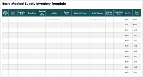 Medical Inventory Template