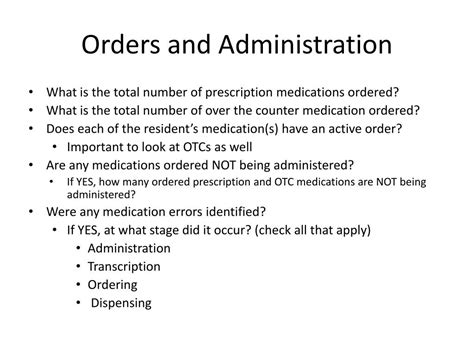 Medication Orders Section