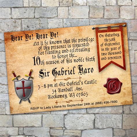 Medieval Invitation Template Free