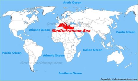 Location Of Mediterranean Sea On World Map