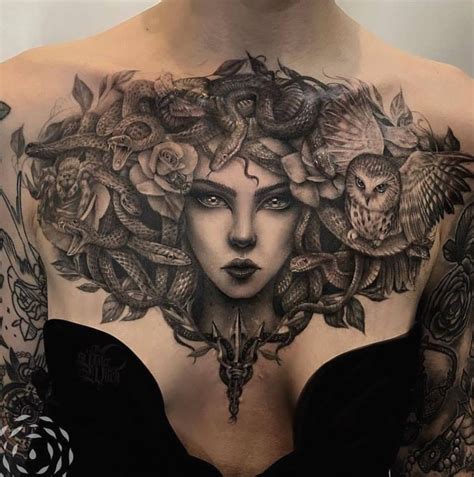 Medusa Chest Tattoo