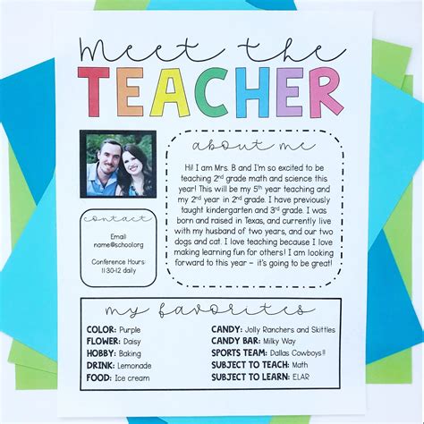 Meet Your Teacher Template Free
