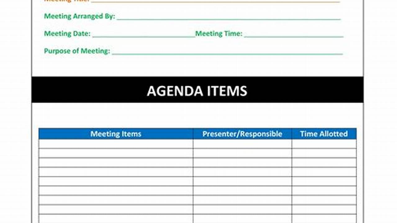 Meeting Agenda Template: A Comprehensive Guide to Planning Effective Meetings