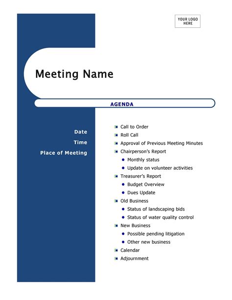 Meeting Invite With Agenda Template