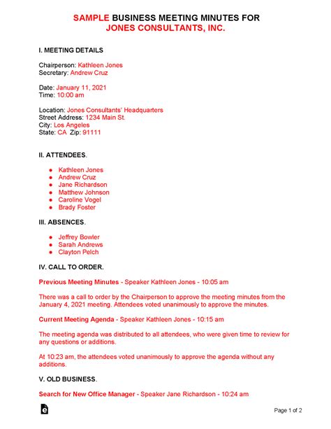 Meeting Minutes Template
