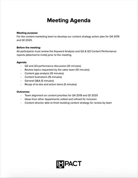 Printable How To Write A Meeting Agenda For Conference Calls Meeting