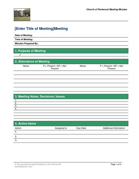 Meeting Minutes Template Xls