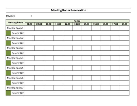 Meeting Room Booking Template