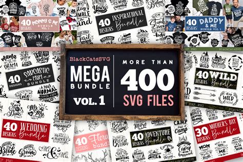 Download Mega Bundle 400 Designs Vol 1 Commercial Use DXF Files
