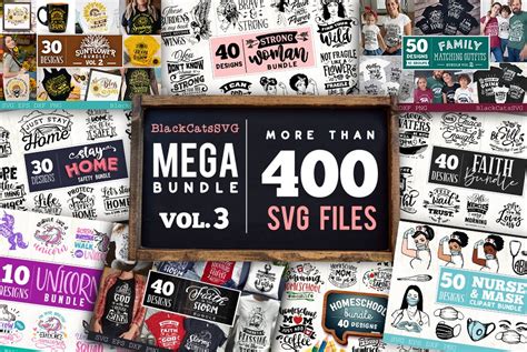 Download Mega Bundle 400 Designs Vol 3 for Cricut Machine