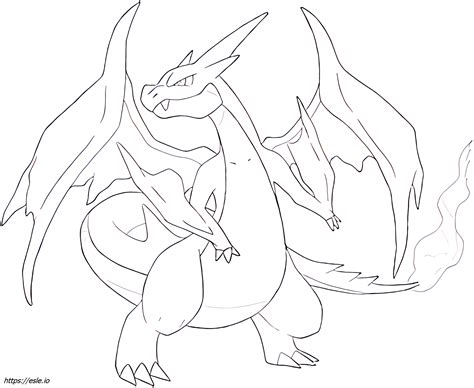 Mega Charizard Y Coloring Page