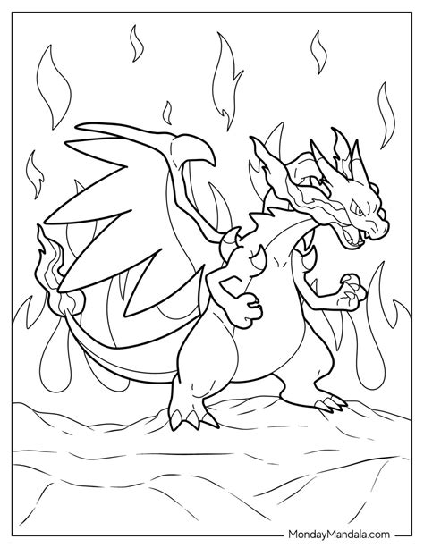 Mega Evolution Charizard Coloring Page