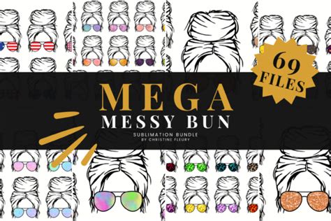 Download Mega Messy Bun Sublimation Bundle Crafts