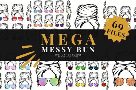 Download Mega Messy Bun Sublimation Bundle Images