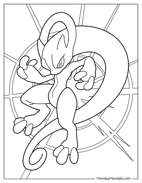 Mega Mewtwo Coloring Page