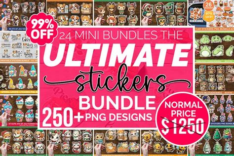 Download Mega Printable Stickers Bundle Sticker Commercial Use Free PSD Mockups