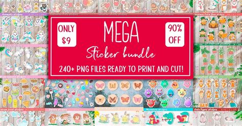 Download Mega Printable Stickers Bundle Sticker Creativefabrica For Crafts