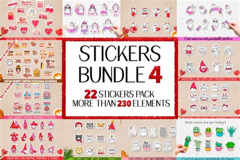Download Mega Printable Stickers Bundle Sticker Cricut SVG