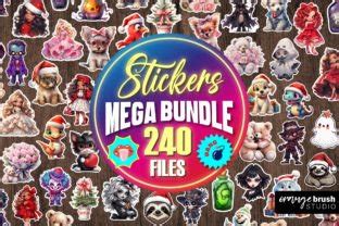 Download Mega Printable Stickers Bundle Sticker Silhouette
