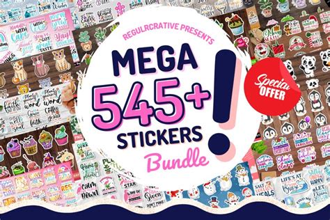 Download Mega Printable Stickers Bundle Sticker Silhouette For Crafts