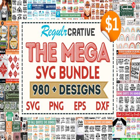 Unleash Your Creativity with the Ultimate Mega SVG Bundle: Thousands of Stunning Graphics at Your Fingertips!