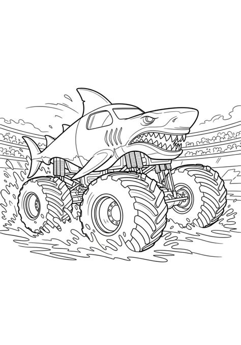 Megalodon Monster Jam Coloring Pages