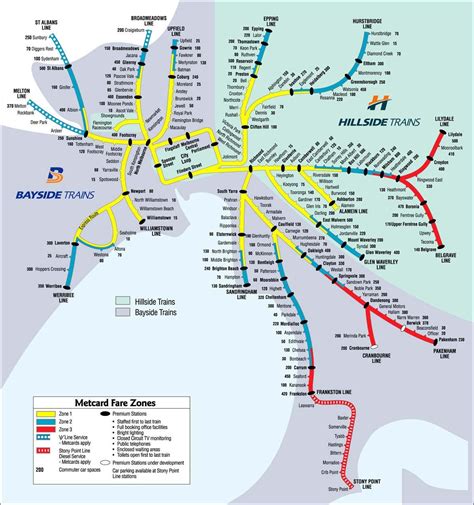 Melbourne Rail and Tram Map Melbourne • mappery