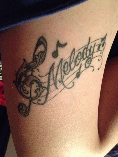 Melody Music Tattoo for Hot Girls Hip