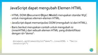 Memanipulasi Elemen HTML javascript