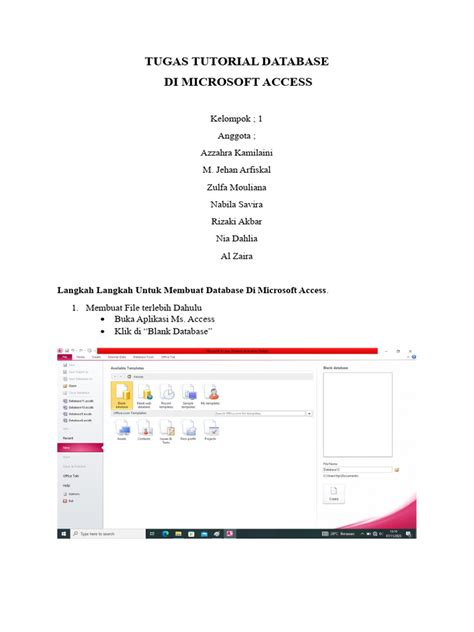 Tutorial membuat database di Access
