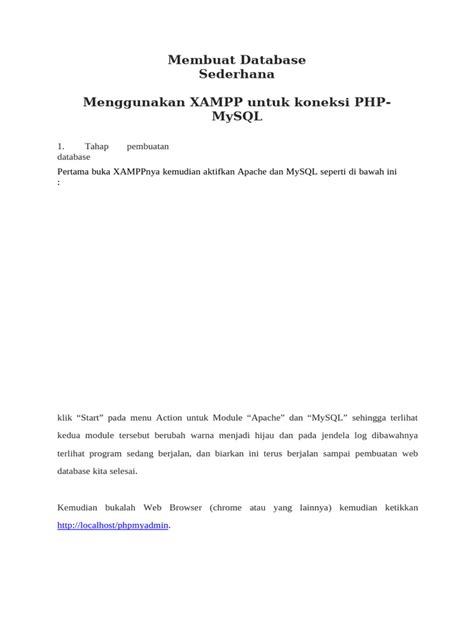 Tutorial Membuat Database dengan XAMPP