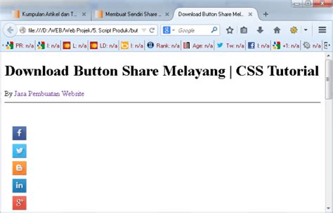 Membuat Sendiri Share Button Melayang Dengan Css  