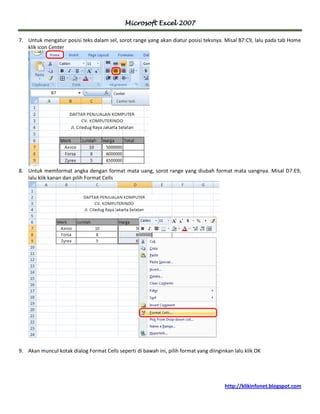 Memformat Data di Excel 2007