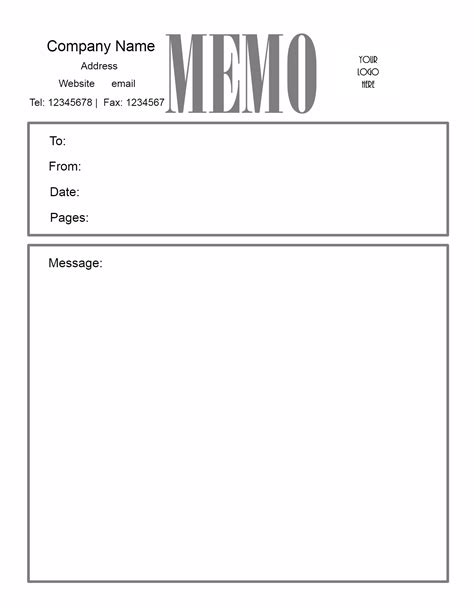 Memo Template For Word