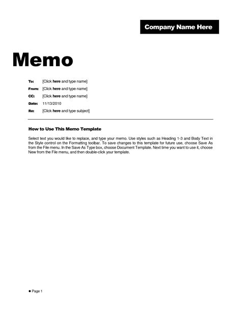 Free Memo Template Word 2010 Kerren for Memo Template Word 2010