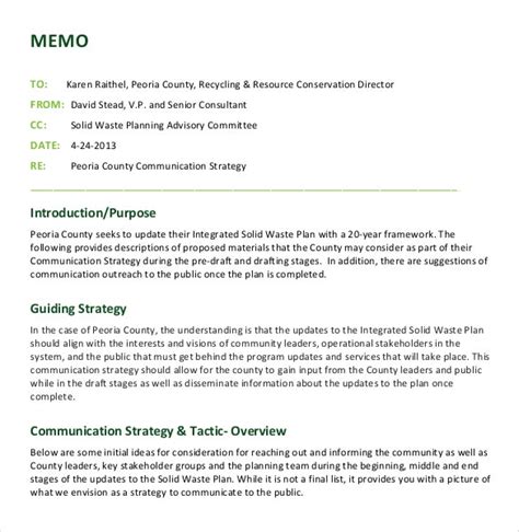 Business Communication Memo Format Templates at